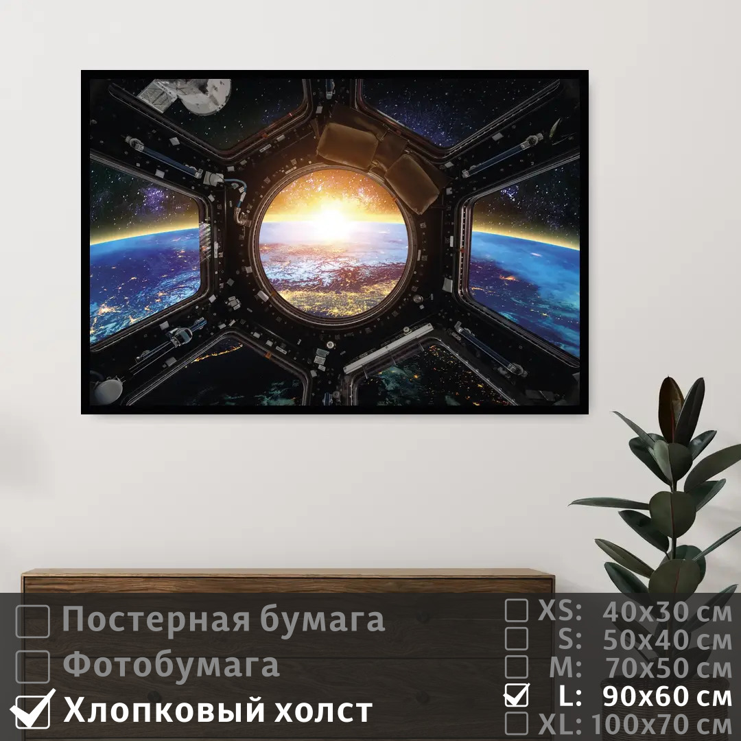 

Постер на холсте ПолиЦентр Космический корабль над планетой земля 90х60 см, КосмическийКорабльНадПланетойЗемля