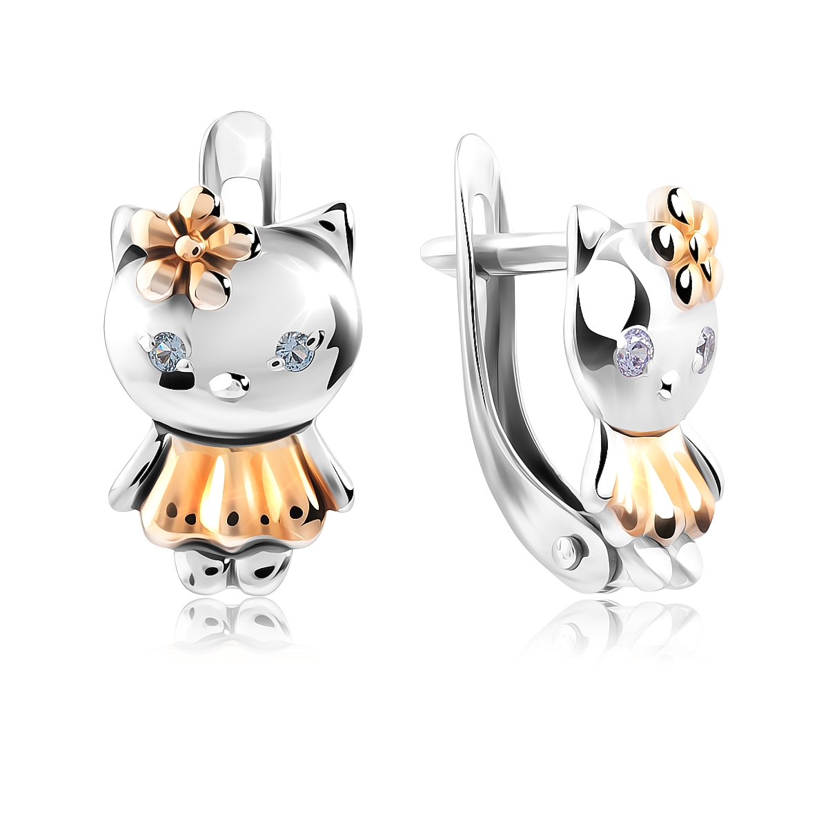 

Серьги из серебра VALTERA 118088, фианит, 118088