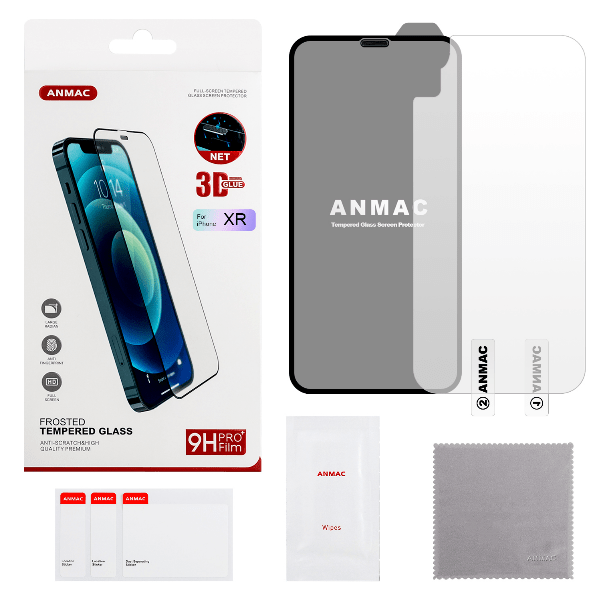 

Защитное стекло ANMAC для iPhone XR + пленка назад 3D матовый с сеточкой