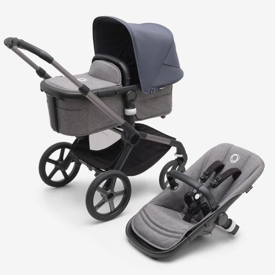 

Детская коляска 2 в 1 Bugaboo Fox5 на шасси Grey Grey Melange Stormy blue, Детская коляска 2 в 1 Fox5 на шасси Grey/Grey Melange/ Stormy blue