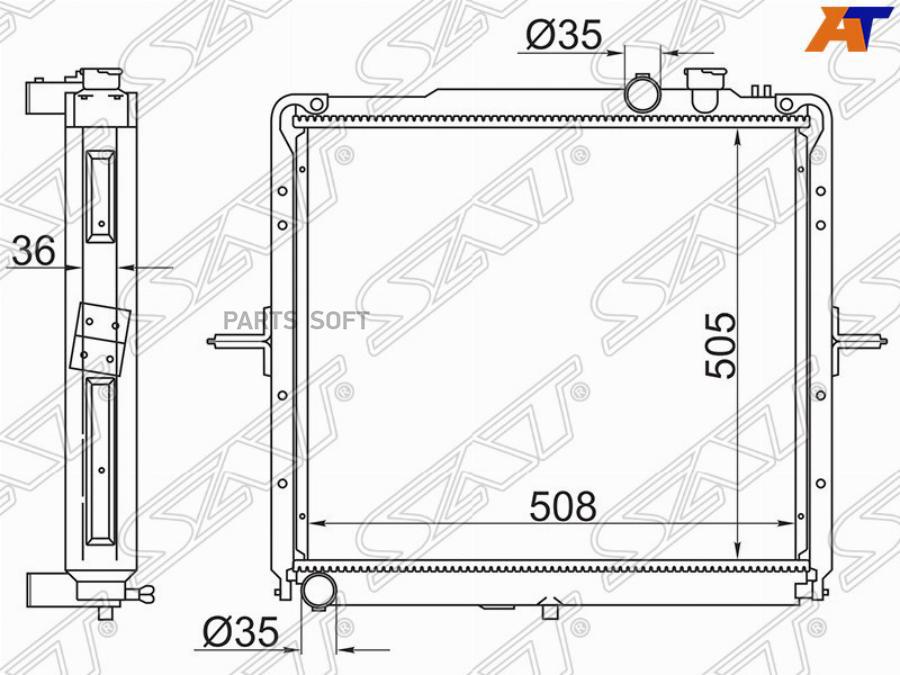 Радиатор kia bongo j3 1.4t (505) SAT KI00073