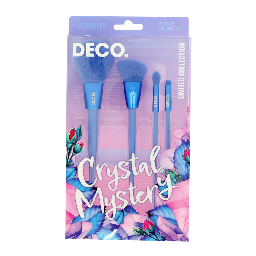 Набор кистей для макияжа лица Deco Crystal Mystery 4 шт