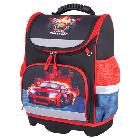 

Ранец Юнландия WISE для начальной школы Feel the speed, 37x29х15 см, 270590 черный