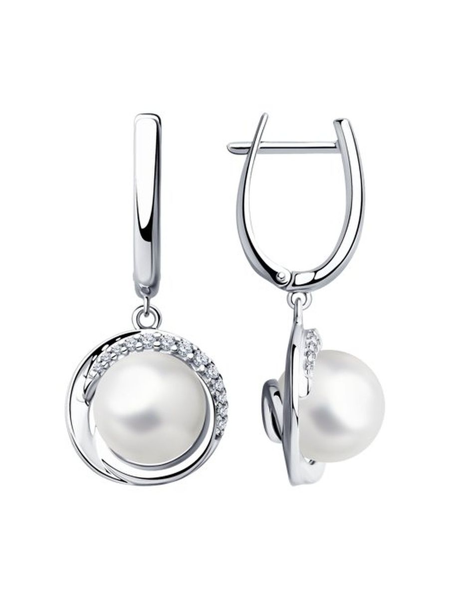 

Серьги из серебра TEO MAORI 894023490, жемчуг искусственный/фианит, 894023490