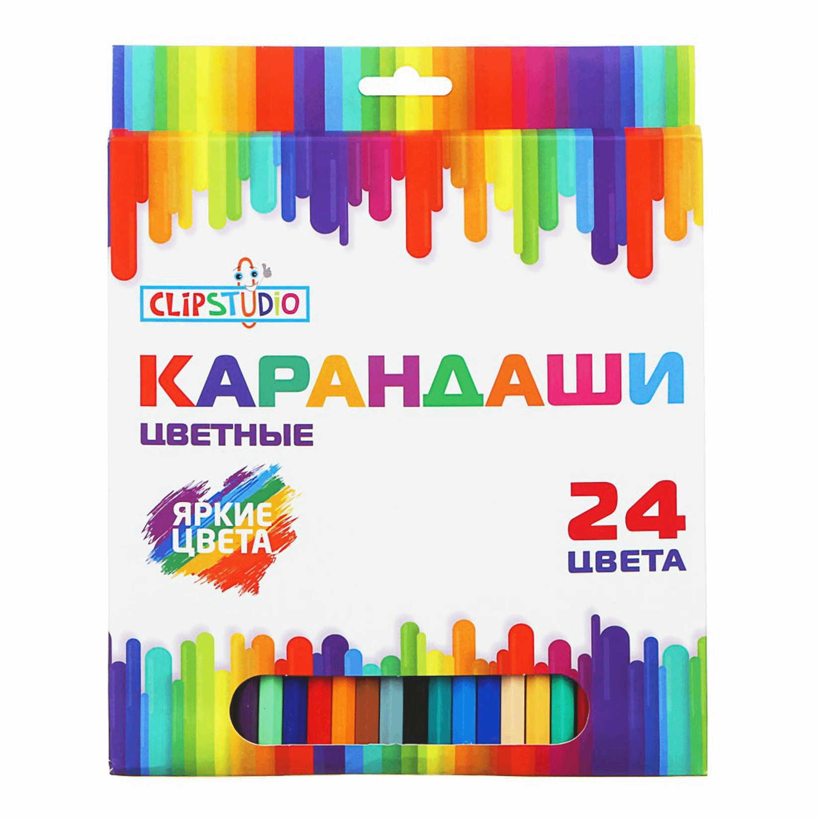 Карандаши ClipStudio шестигранные заточенные 24 цвета 228-155