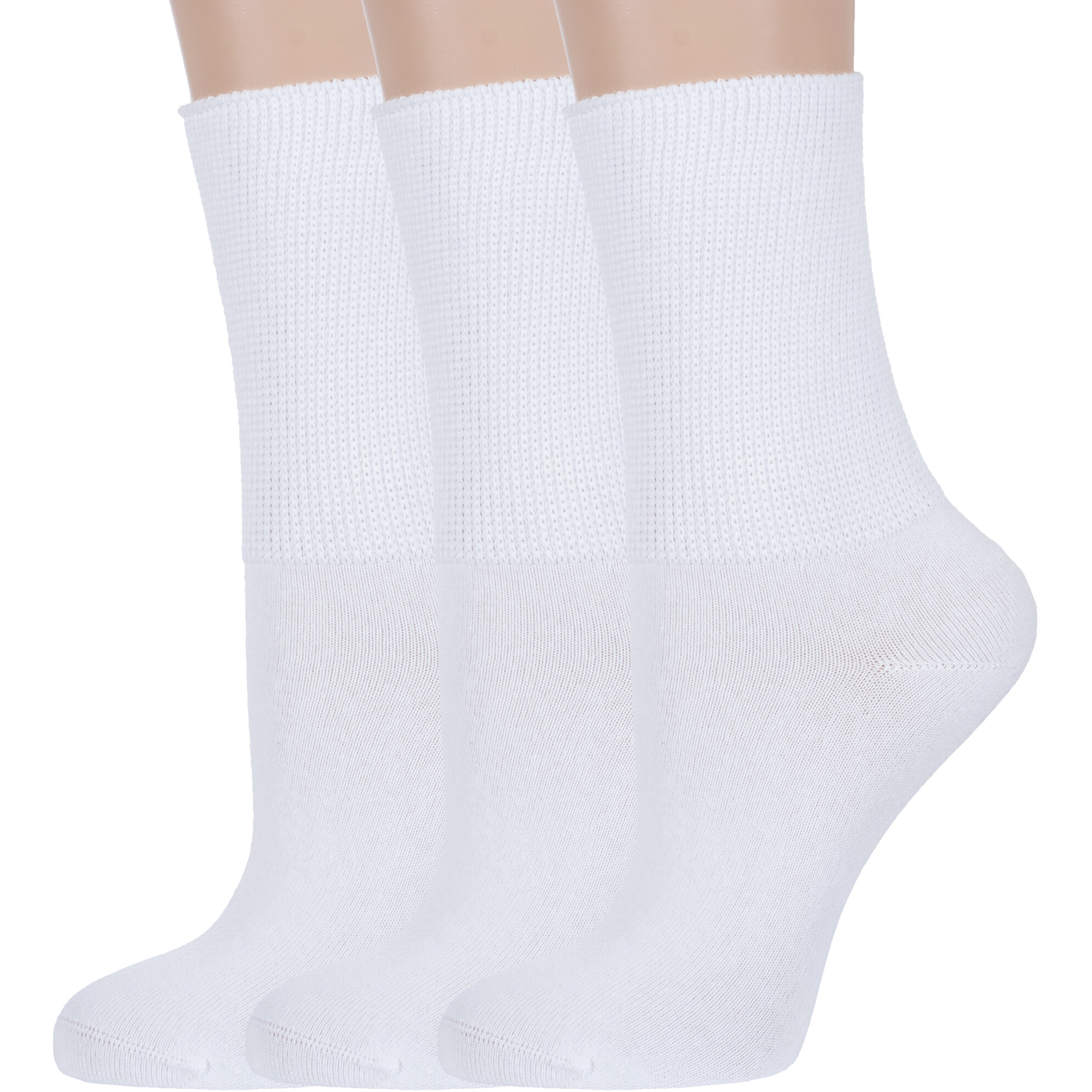Комплект носков женских Борисоглебский трикотаж 3-6С910 белых 23-25, 3 пары