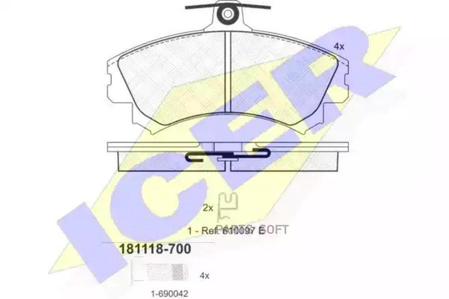 

Тормозные колодки ICER 181118700