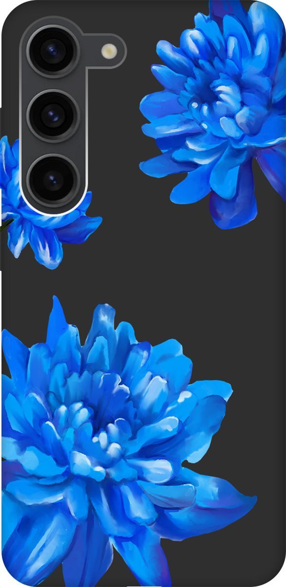

Чехол на Samsung Galaxy S23 с 3D принтом "Amazing Asters" черный, Черный;голубой, 158308
