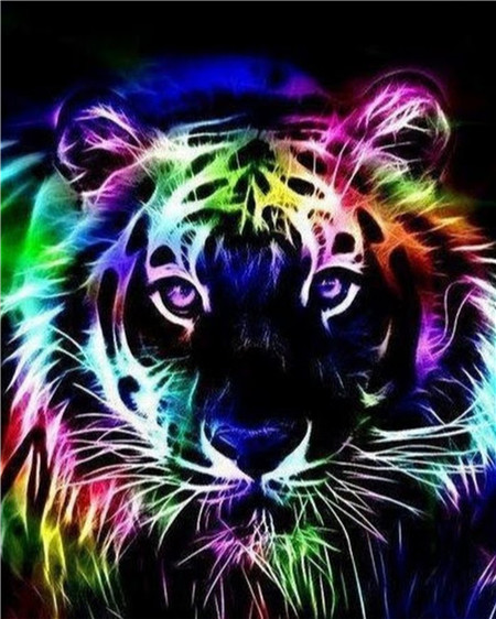 

Алмазная мозаика стразами Ripoma Разноцветный тигр 00115014 40х50 см, Разноцветный тигр