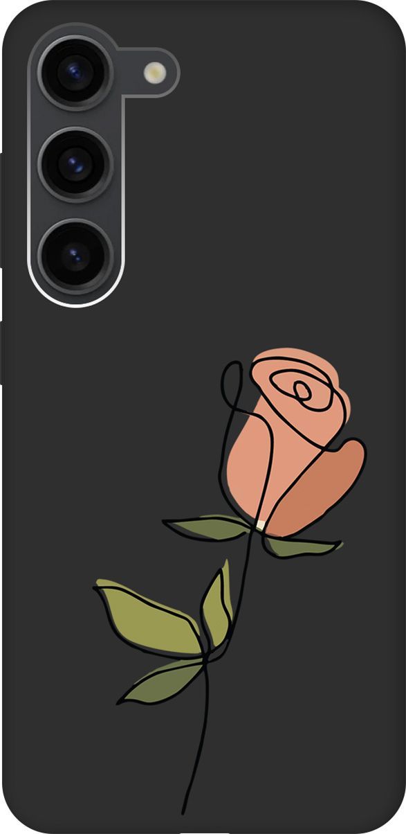 

Матовый Soft Touch Чехол на Samsung Galaxy S23 с 3D принтом "Rose" черный, Черный;зеленый, 158307