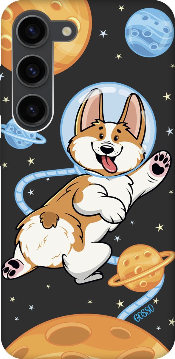 

Чехол на Samsung Galaxy S23 с 3D принтом "CosmoCorgi" черный, Черный;коричневый, 158306