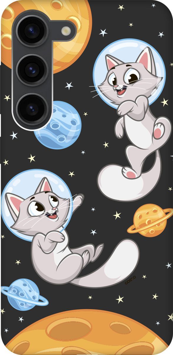 

Чехол на Samsung Galaxy S23 с 3D принтом "CosmoCats" черный, Черный;серый, 158306