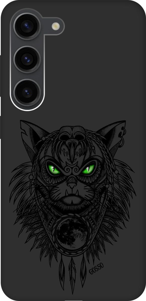 

Чехол на Samsung Galaxy S23 с 3D принтом "Shaman Cat" черный, Черный;зеленый, 158306