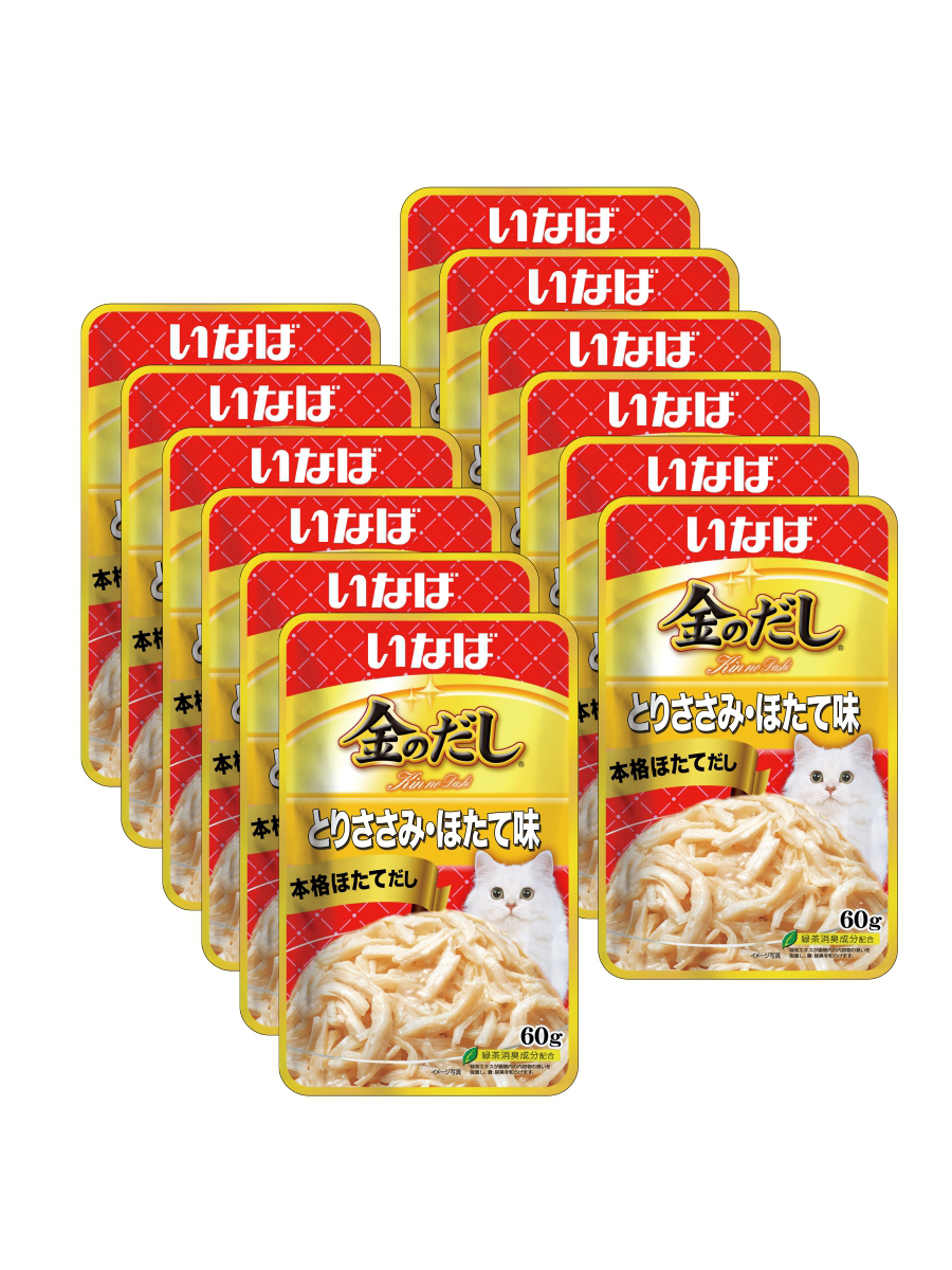 фото Влажный корм для кошек inaba, курица, морепродукты, 12шт по 60г