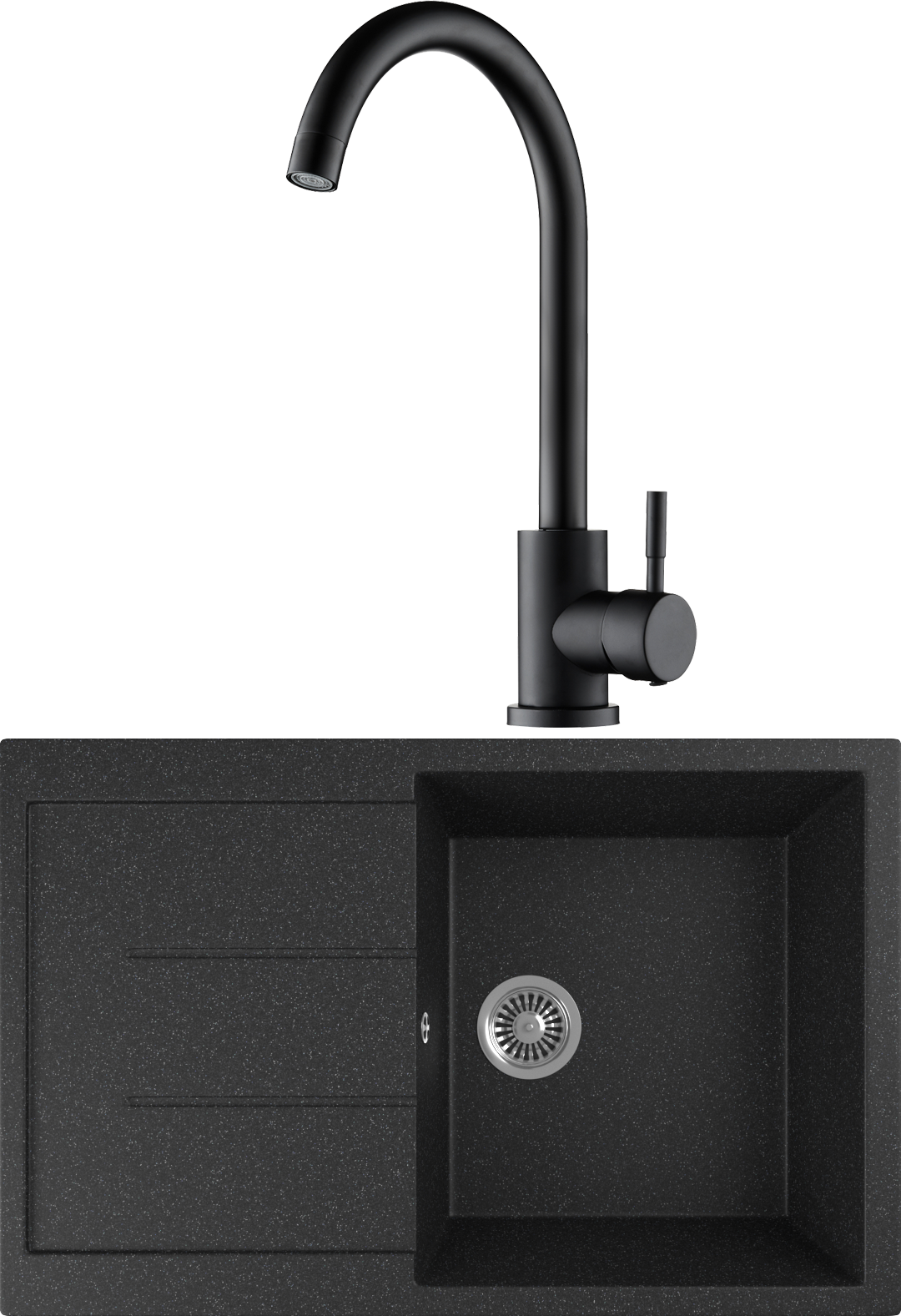 

Комплект Мойка Domaci Бьелла DMC-25 черная+Смеситель Равенна D99-009b, Бьелла DMC-25