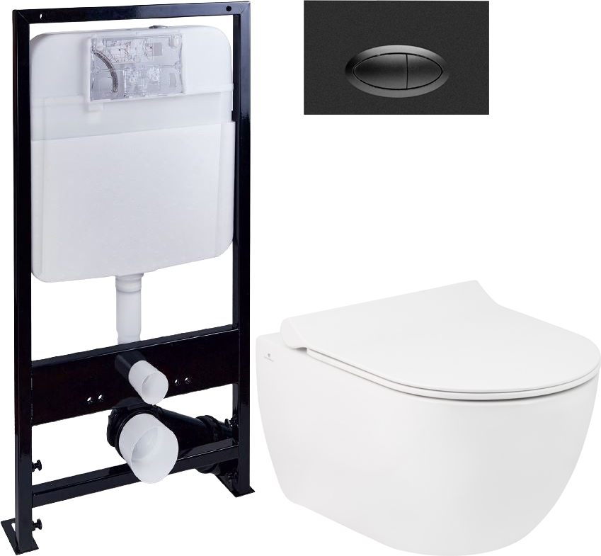 

Комплект Унитаз подвесной Seramiksan Hill A031161H безободковый, с микролифтом + Система