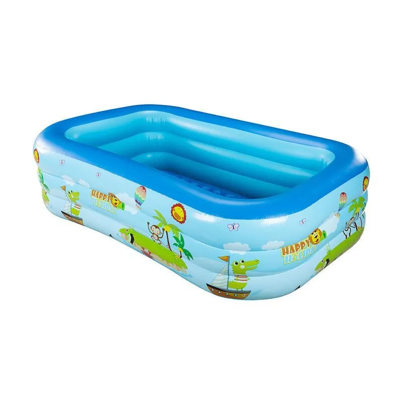 фото Надувной прямоугольный бассейн с мягким дном 00117337 180x140x60 см nobrand