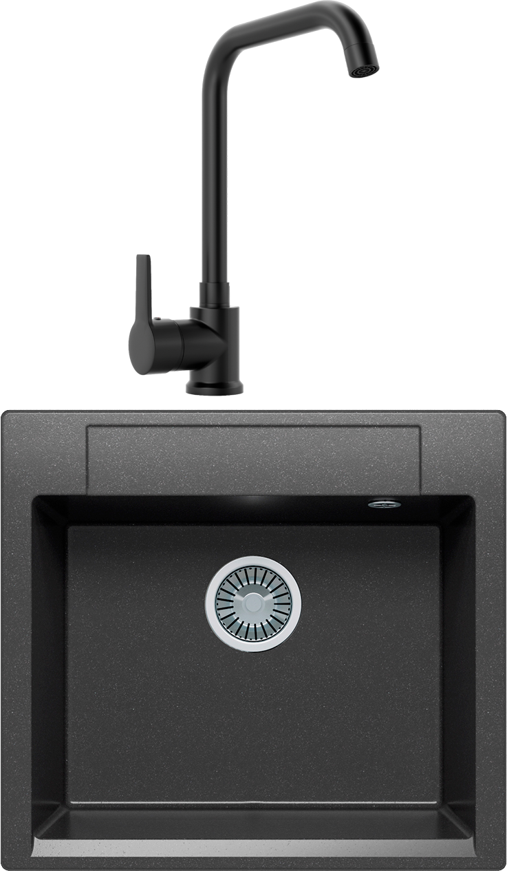 

Комплект Мойка кухонная Polygran Argo 560 черная + Смеситель для кухни MEGA Ege MG-PL10-B