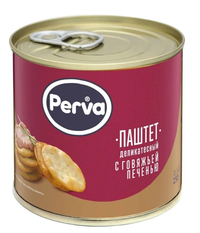 Паштет Perva Деликатесный c говяжьей печенью 250 гр*3 шт.
