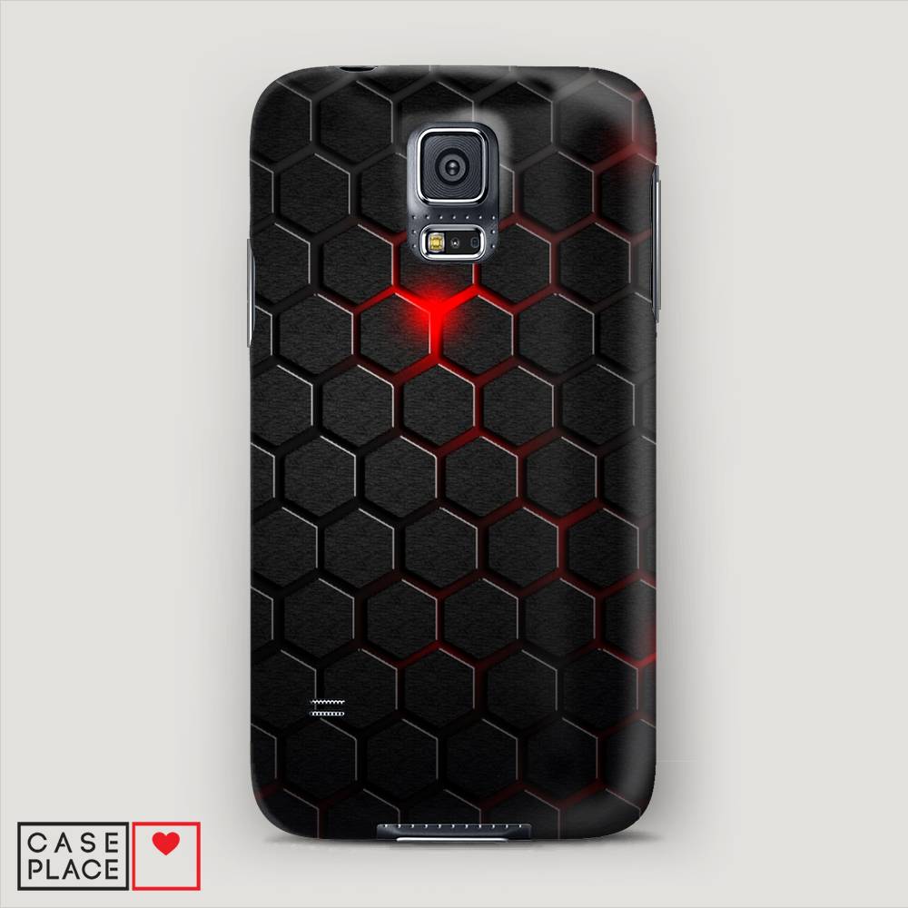 фото Чехол awog "фон соты красные" для samsung galaxy s5 mini