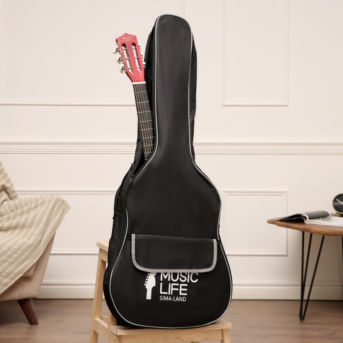 Чехол для гитары Music Life 9915676, премиум, с накладным карманом, 105 х 41 х 13 см