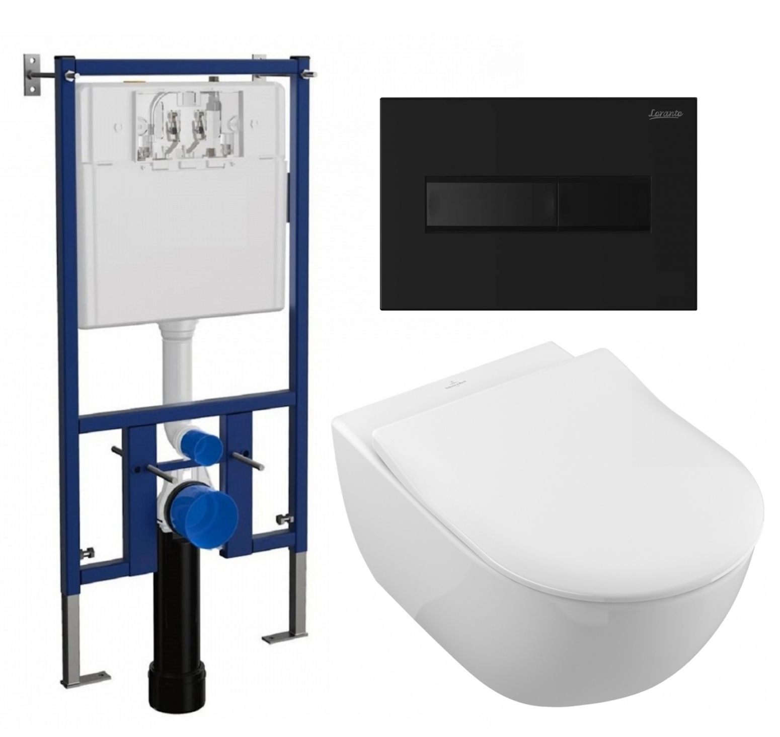 

Комплект: инсталляция Loranto + унитаз Villeroy Subway 2.0 + кнопка черная матовая