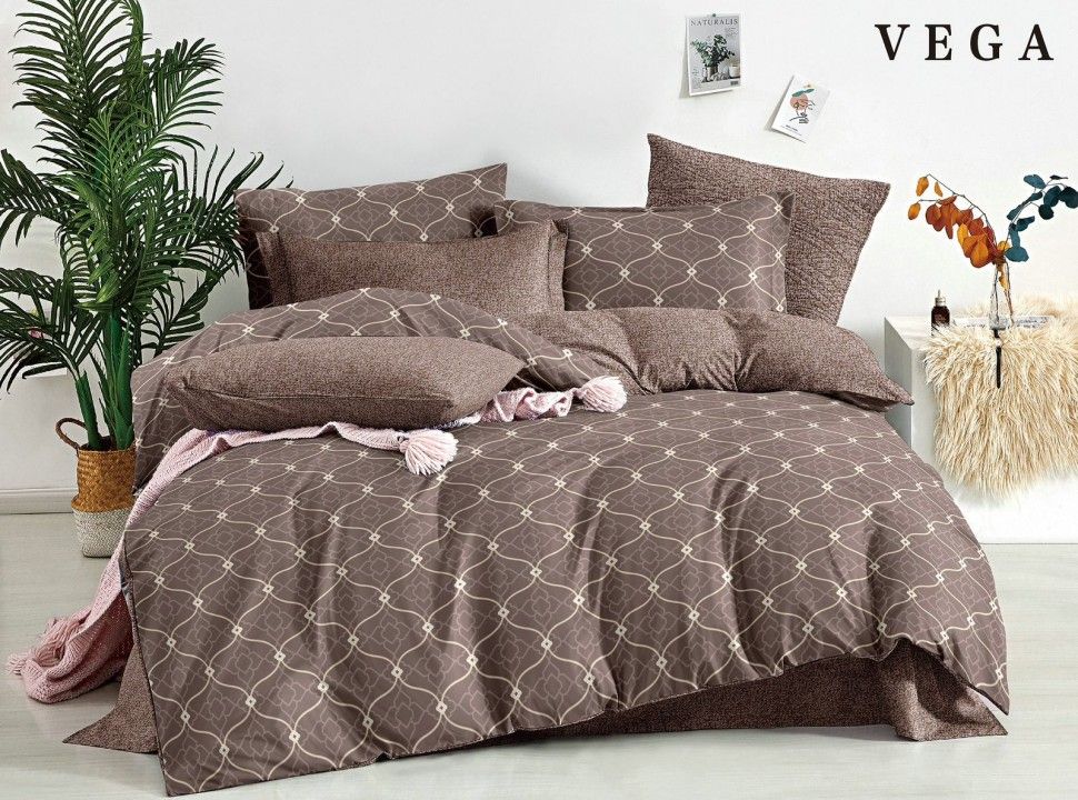 Комплект постельного белья Alanna Vega на резинке по углам поплин семейный