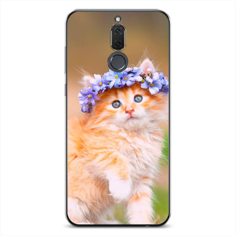 

Чехол Awog на Huawei Nova 2i/Mate 10 Lite "Рыжий кот в венке", Коричневый;синий, 6120550-1