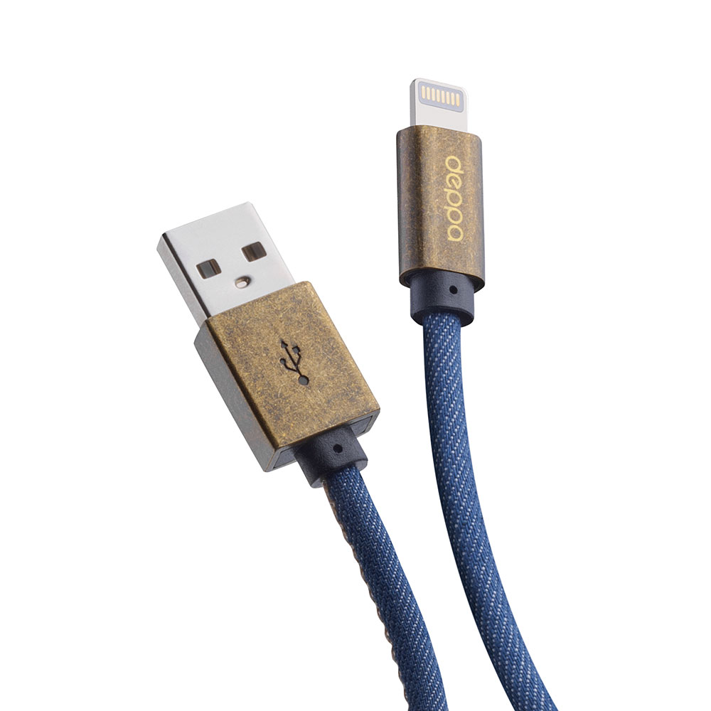 

Кабель Lightning-USB Deppa Jeans 1.2м синий, Jeans