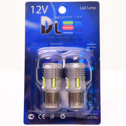 

Светодиодная автомобильная лампа DLED 1156-P21W-S25-BA15s LUXEON SMD 2020 21W c обман 2 шт, DLED 1156 - P21W - S25 - BA15s LUXEON SMD 2020 21W c обманкой