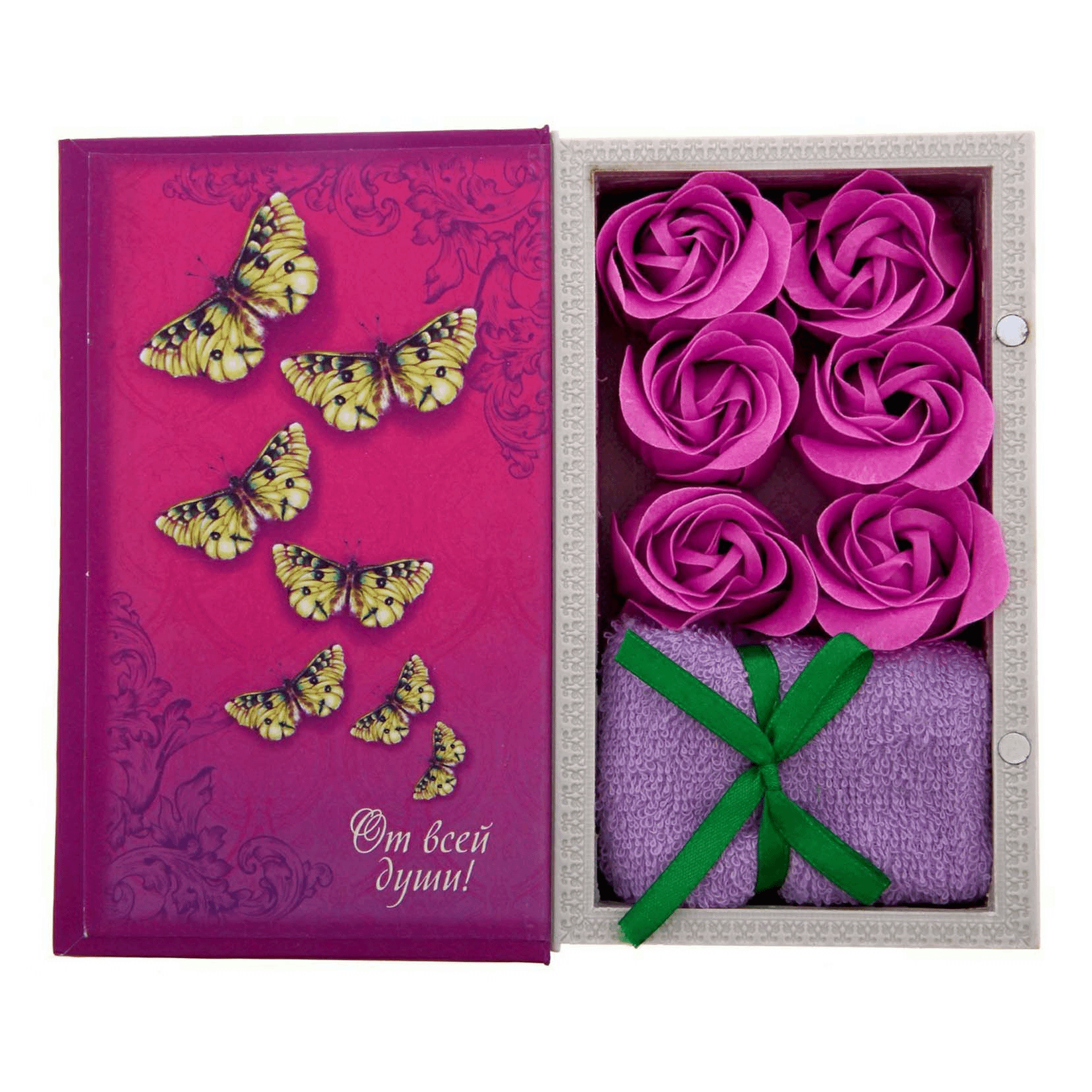 фото Подарочный набор сима-ленд с любовью мыльные лепестки роз + полотенце 20 х 20 см sima-land