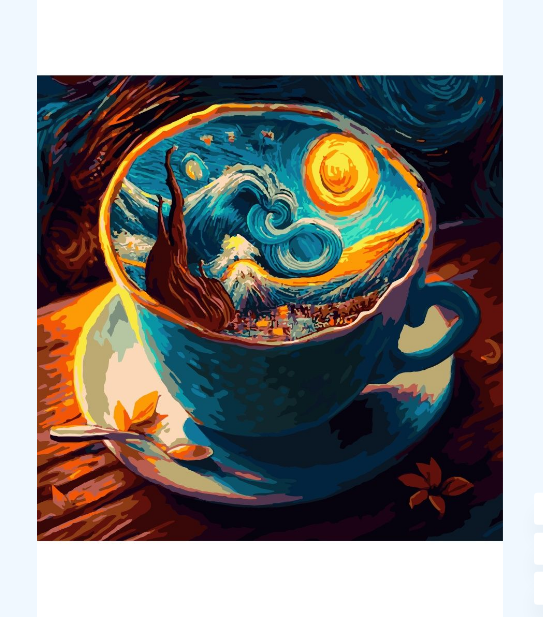 Картина по номерам 40х40 Delart Чашка ВанГога