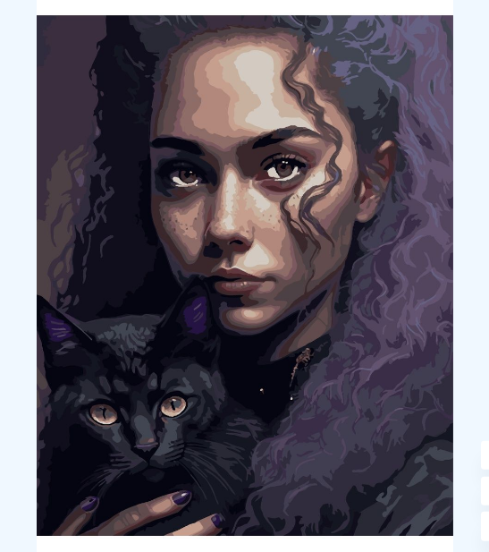 Картина по номерам 40х50 см Delart Ведьмин кот