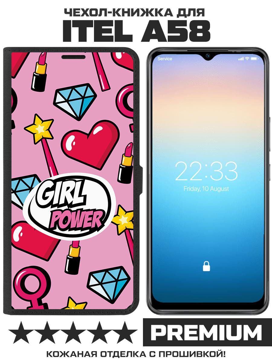 

Чехол-книжка Krutoff Eco Book для ITEL A58 Girl Power (черный)