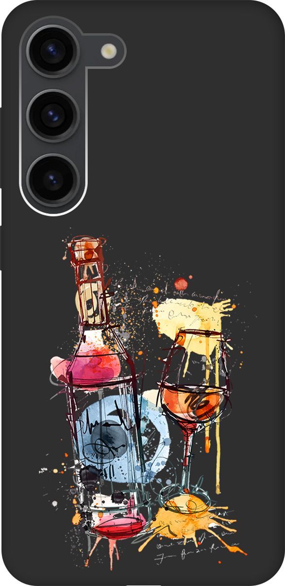 

Чехол на Samsung Galaxy S23 с 3D принтом "Aquarelle Wine" черный, Черный;голубой, 158306