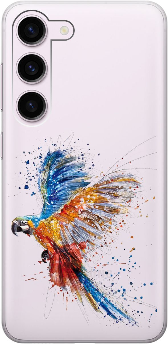 

Чехол на Samsung Galaxy S23 с 3D принтом "Colorful Parrot" прозрачный, Прозрачный;голубой, 158305