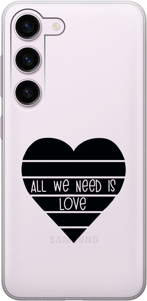 

Чехол на Samsung Galaxy S23 с 3D принтом "All We Need is Love" прозрачный, Прозрачный;черный, 158304