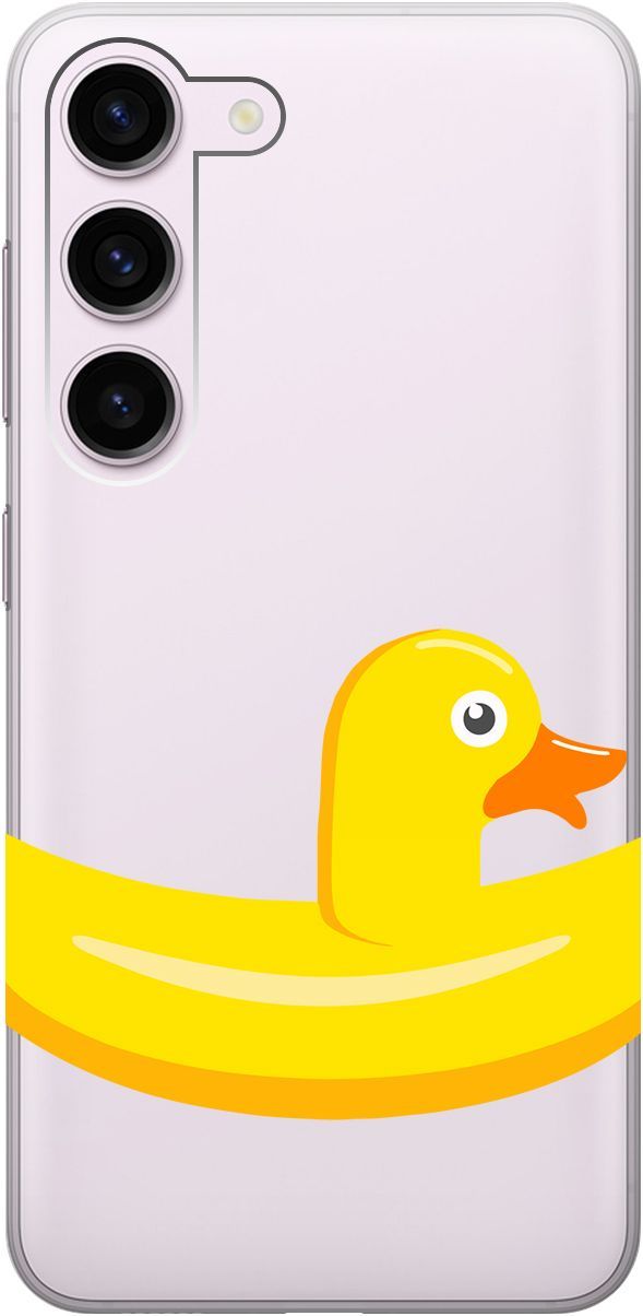 

Чехол на Samsung Galaxy S23 с 3D принтом "Duck Swim Ring" прозрачный, Прозрачный;белый, 158304
