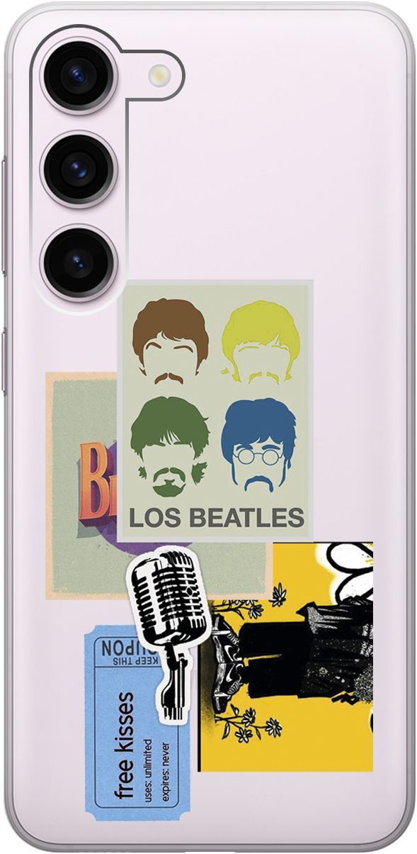 

Чехол на Samsung Galaxy S23 с 3D принтом "Beatles Stickers" прозрачный, Прозрачный;бежевый, 158304