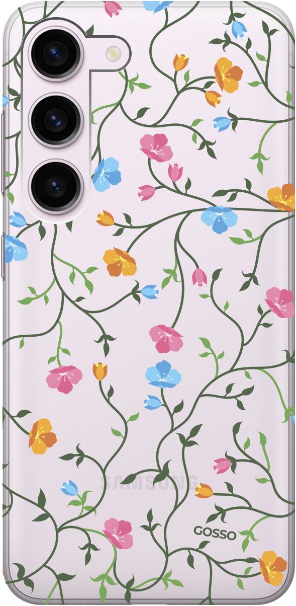 

Чехол на Samsung Galaxy S23 с 3D принтом "Сurly Flowers" прозрачный, Прозрачный;голубой, 158303