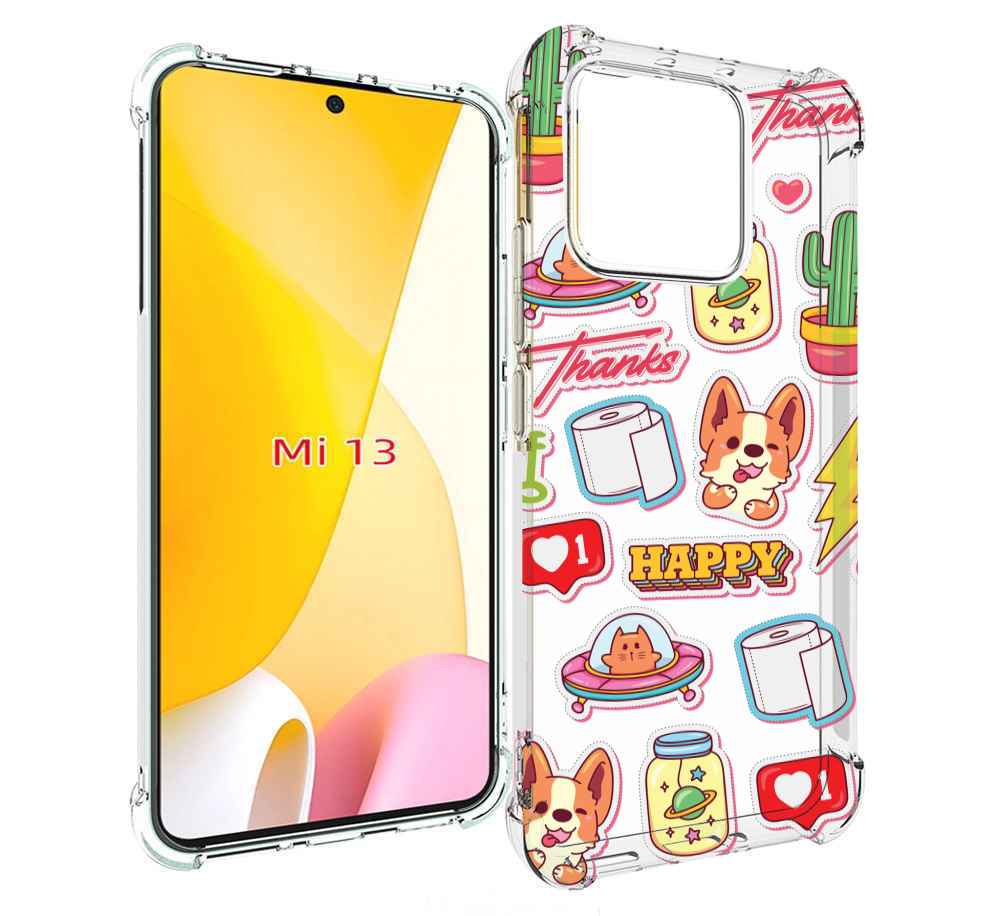 

Чехол MyPads милые-стикеры-корги для Xiaomi 13, Прозрачный, Tocco