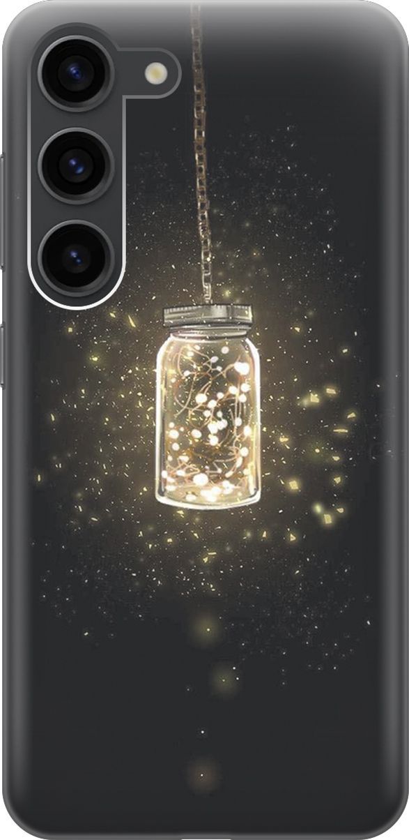 

Чехол на Samsung Galaxy S23 с эффектом блеска "Ночной светильник", Желтый;черный, 158298