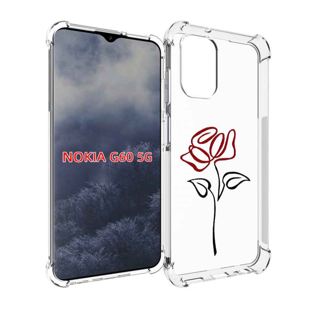 

Чехол MyPads цветок в одну линию для Nokia G60 5G, Прозрачный, Tocco