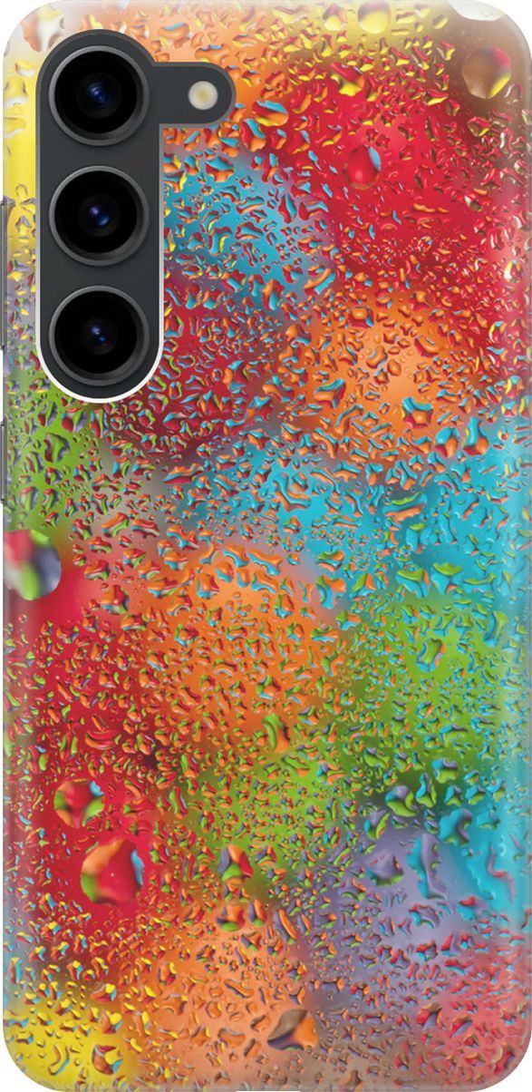 

Чехол на Samsung Galaxy S23 "Капли и разноцветные шары", Голубой;зеленый, 158286
