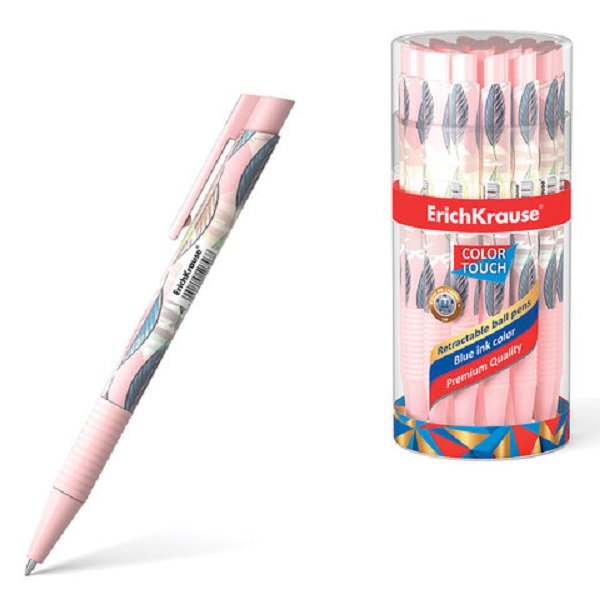 

Ручка шариковая автоматическая ErichKrause ColorTouch Flora, синяя, 1 шт., 50746