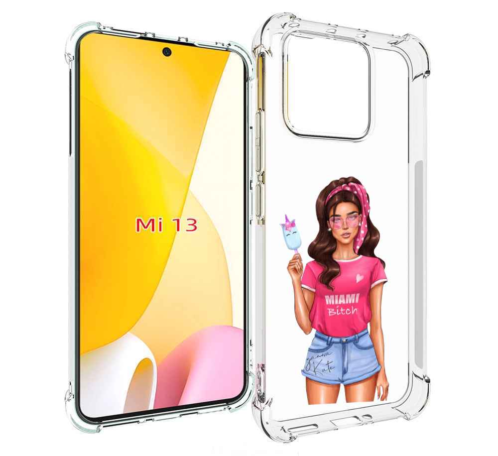 

Чехол MyPads майами-битч женский для Xiaomi 13, Прозрачный, Tocco