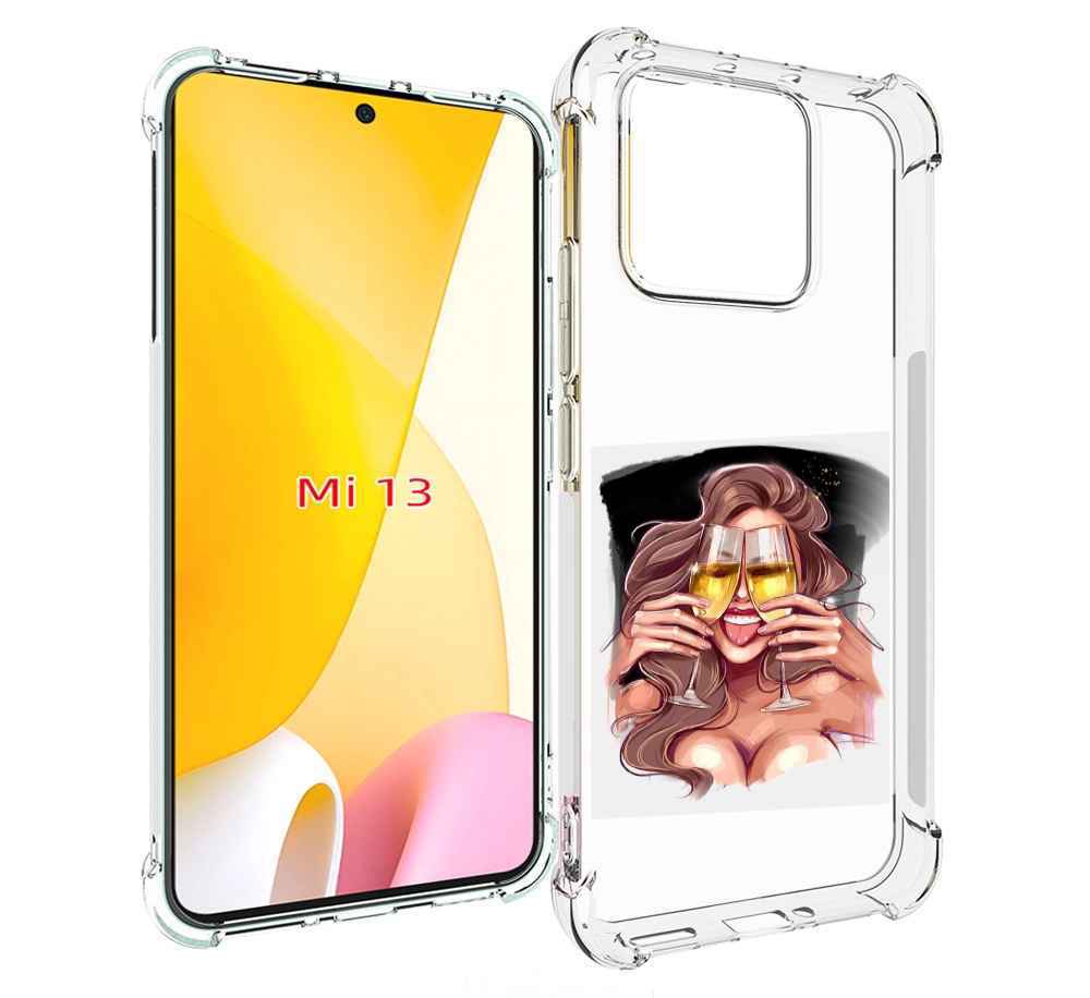 

Чехол MyPads любительница-шампанского-модель женский для Xiaomi 13, Прозрачный, Tocco