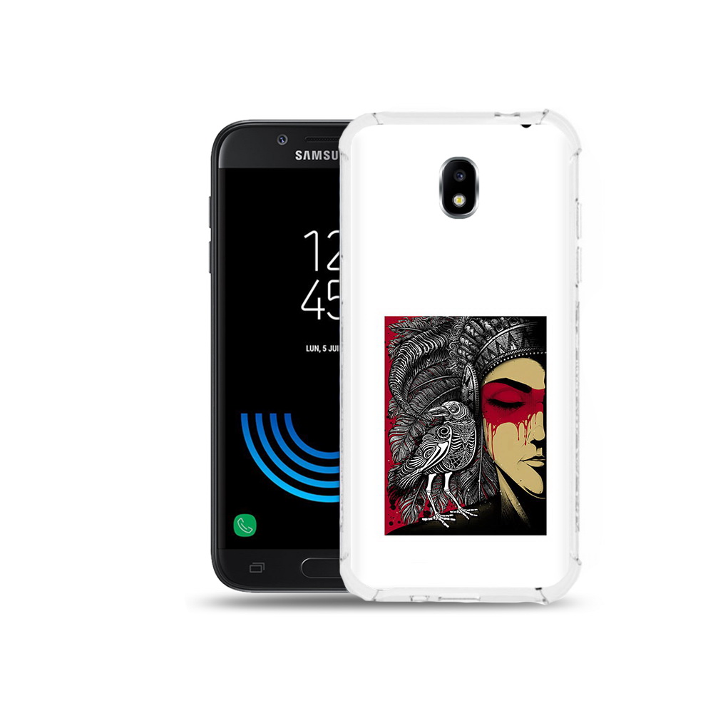 

Чехол MyPads Tocco для Samsung Galaxy J5 (2017) девушка с вороном в абстракции, Прозрачный, Tocco