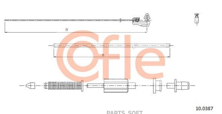 COFLE Трос газа RENAULT: Clio -98 1570/1300 mm  1шт