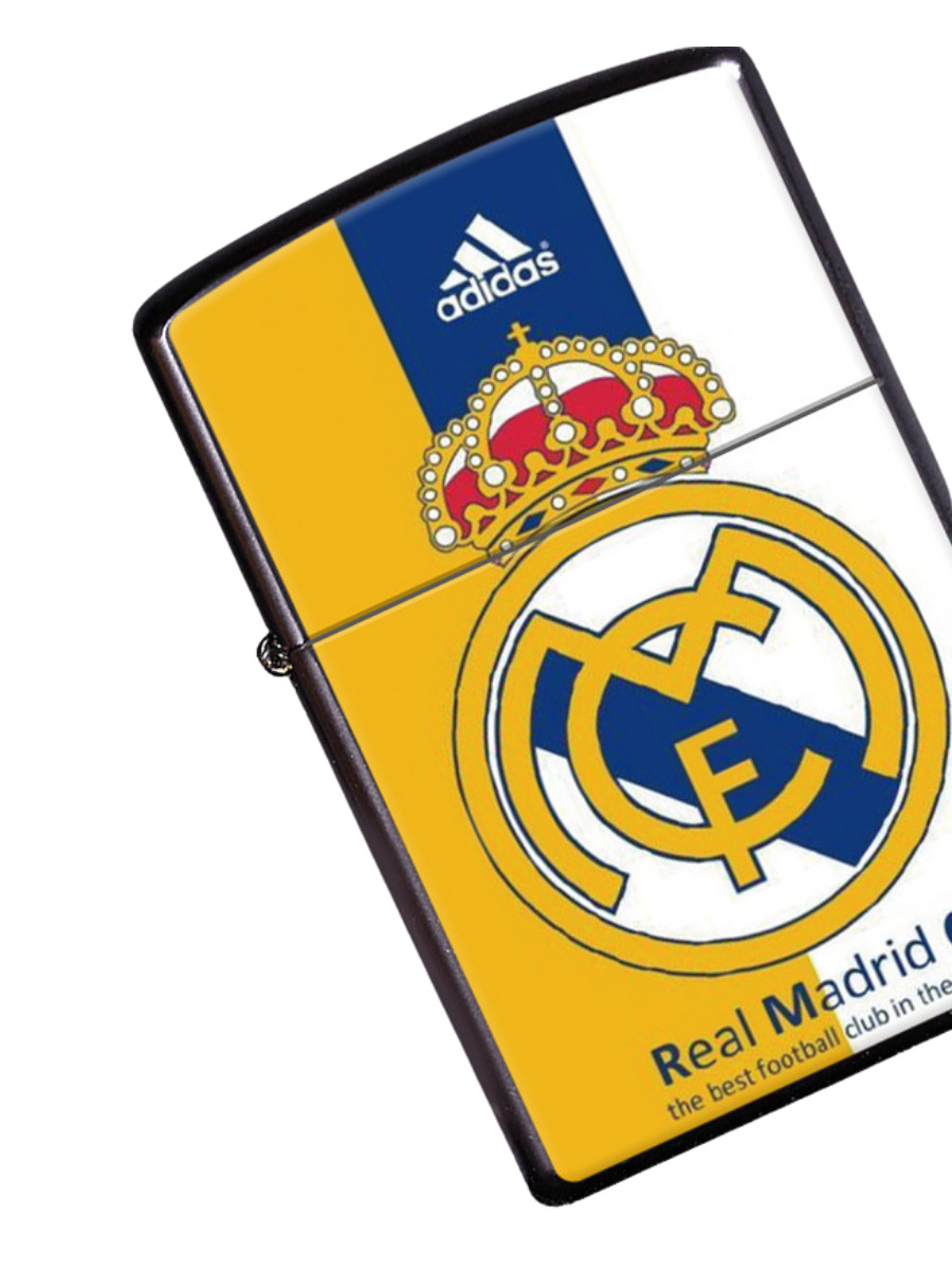 

Зажигалка металлическая кремневая бензиновая L'école футбольного клуба Real Madrid, футбольные клубы